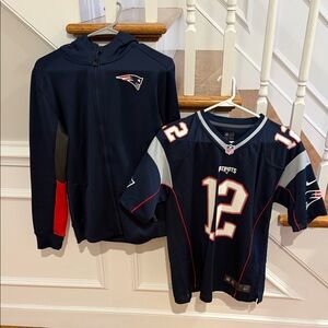 Kids Patriots Navy Blue Shirt and zip sweatshirt - large / XL